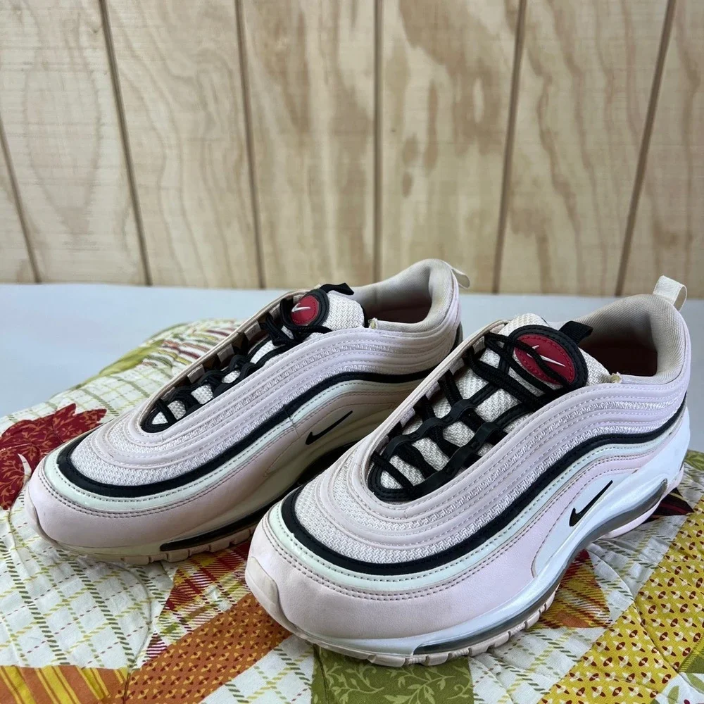 Nike Air Max 97 Pink Black White Womens Sz 10 Running Lifestyle Shoes super nice